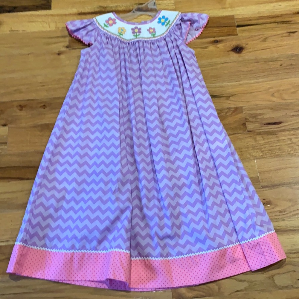 Claire and Charlie Smocked Flower dress